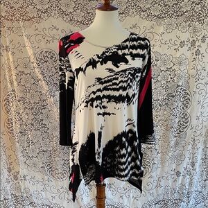 Clara Sun Woo Black, White, and Pink Abstract print Parachute hem